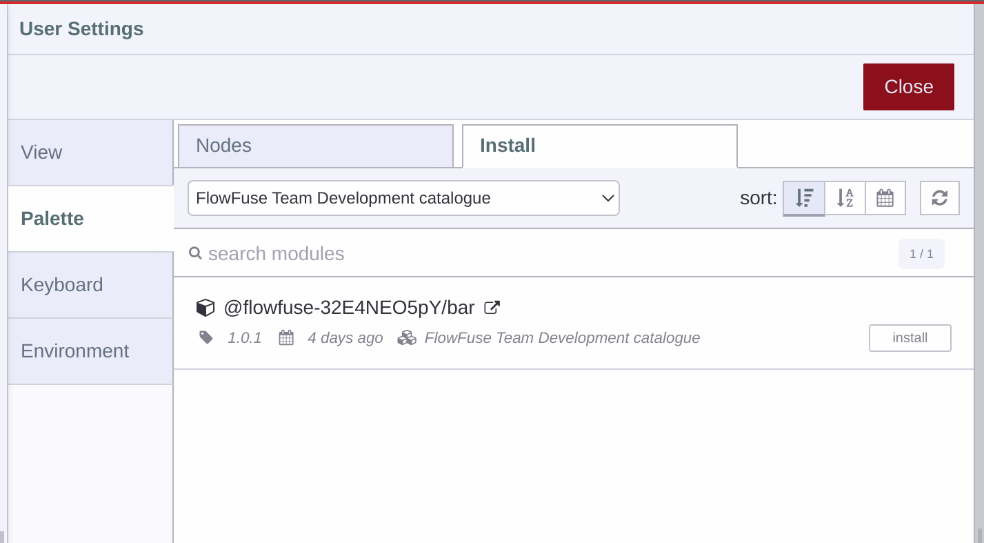 Node-RED Custom Catalogue